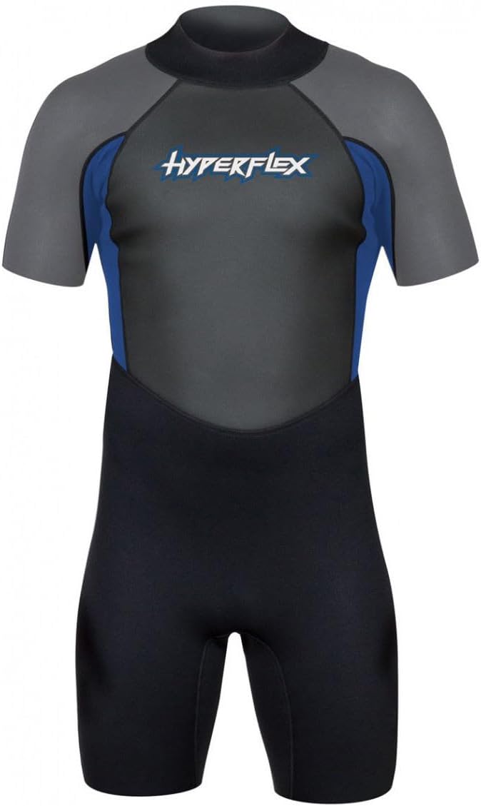 Hyper Flex Men's and Women's 2.5mm Shorty Springsuit Wetsuit – SURFING, Water Sports, Scuba Diving, Snorkeling - Comfort, Flexible, Anatomical Fit, Adjustable Collar, Back-Zip - Image 4